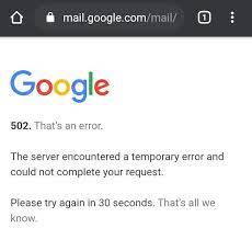 Google Search Error 502