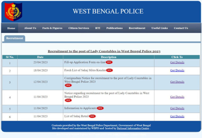 WB Lady Constable Recruitment 2023 for 1420 vacancies | Application Start (Link Here)